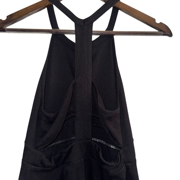 Free People Black Bodycon Midi Dress Racerback Strappy Back XS edgy night out - Picture 5 of 7